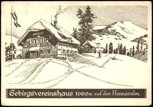 Altaussee Gebirgsvereinshaus auf der Hennaralm im Toten Gebirge 1940