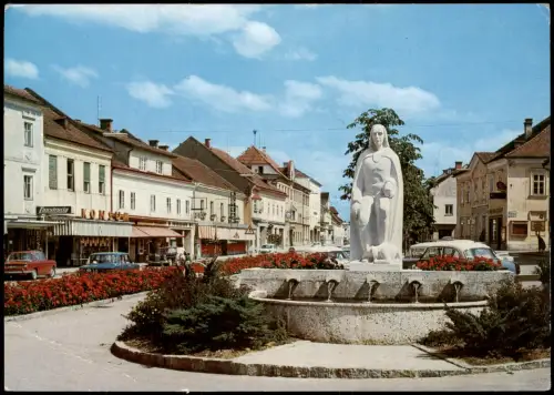 Ansichtskarte Bad Hall Hauptplatz mit Tassilo-Brunnen 1973