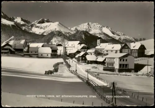 Ansichtskarte Hohentauern Winterliche Ortsansicht mit Bösensteingruppe 1960