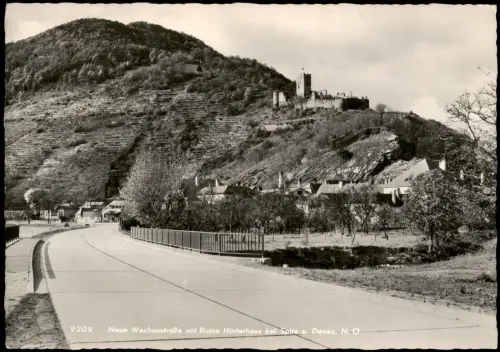 Ansichtskarte Spitz an der Donau Neue Wachaustraße mit Ruine Hinterhaus 1961