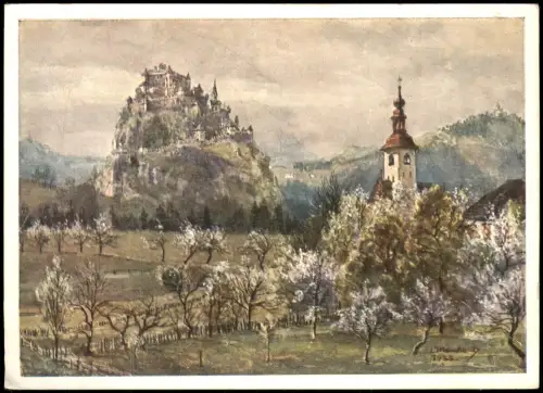 St. Georgen am Längsee Burg Hochosterwitz mit Magdalensberg 1936