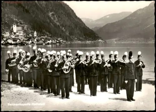 Ansichtskarte Hallstatt Salinenkapelle in Bergmannsuniform 1955