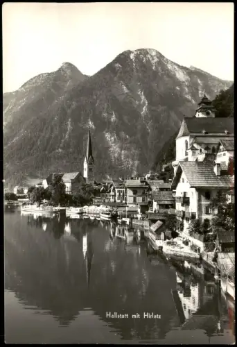 Ansichtskarte Hallstatt Ortsansicht mit See und Bergen 1955