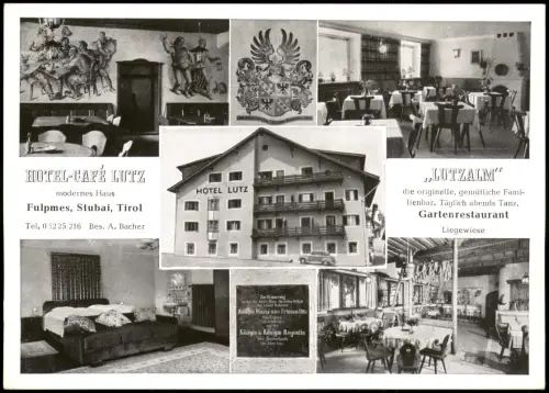 Ansichtskarte Fulpmes Hotel-Café Lutz und Lutzalm 1965