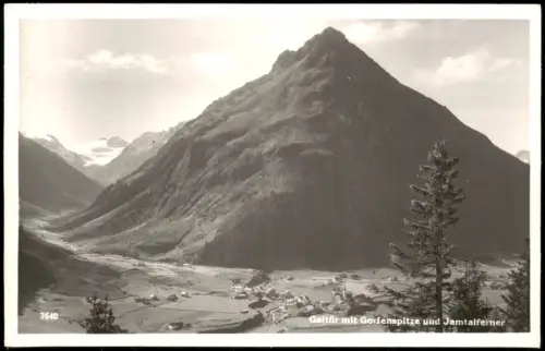 Ansichtskarte Galtür Galtür mit Gorfenspitze und Jamtalferner 1964