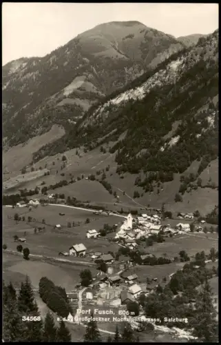 Fusch an der Großglocknerstraße Dorfansicht im Tal mit Bergen 1939