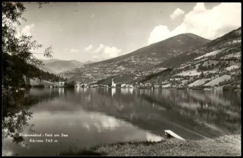 Ansichtskarte Feld am See Alpenseebad mit See und Bergen 1955