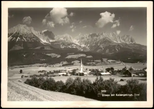 Ansichtskarte Ellmau Ellmau mit Kaisergebirge 1955