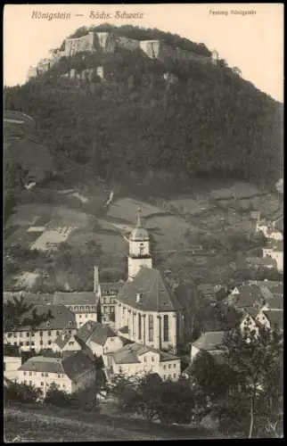 Königstein Sächsische Schweiz Panorama Festung Königstein 1910