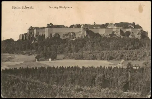Königstein (Sächsische Schweiz) Panorama-Ansicht Festung Königstein 1925