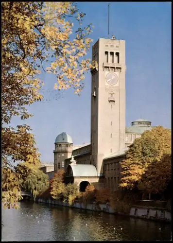 Ansichtskarte München Deutsches Museum, Flußseite 1989 Fachmesse Productronica