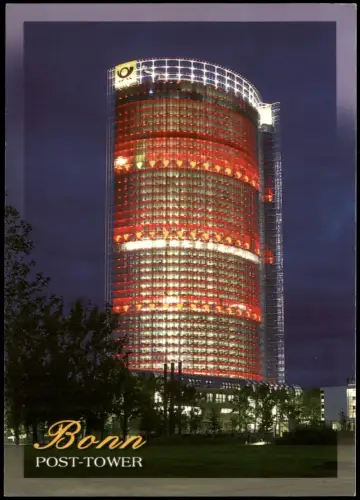 Ansichtskarte Bonn POST-TOWER bei Nacht 2006