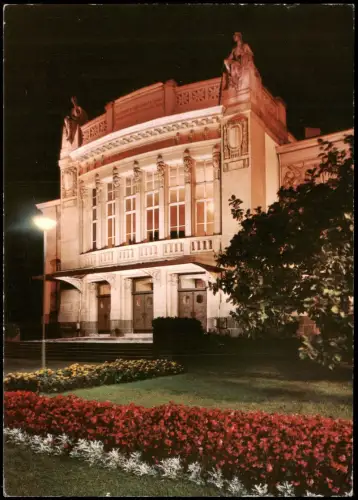 Ansichtskarte Gießen Theater Stadttheater beleuchtet 1984