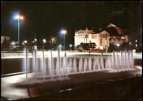 Ansichtskarte Gießen Wasserspiele, Partie am Stadttheater 1980