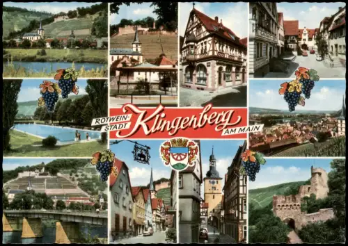Ansichtskarte Klingenberg am Main Mehrbildkarte mit vielen Ortsansichten 1970