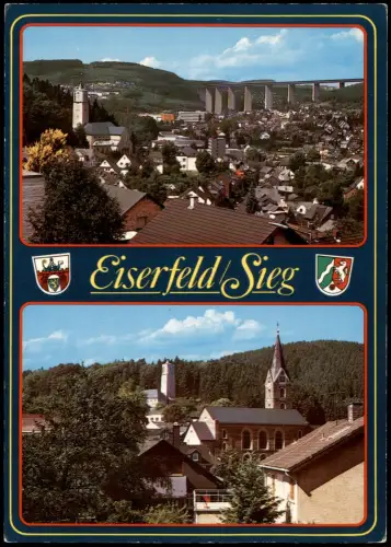 Eiserfeld Eisern-Siegen Panorama 2-Bild-Karte Eiserfeld/Sieg 1980