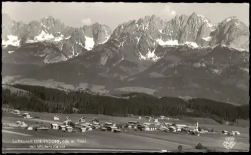 Ansichtskarte Oberndorf (Tirol) Ortsansicht mit Wildem Kaiser 1962