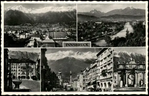 Innsbruck MB Goldenem Dachl, Maria-Theresien-Straße Triumphpforte 1960