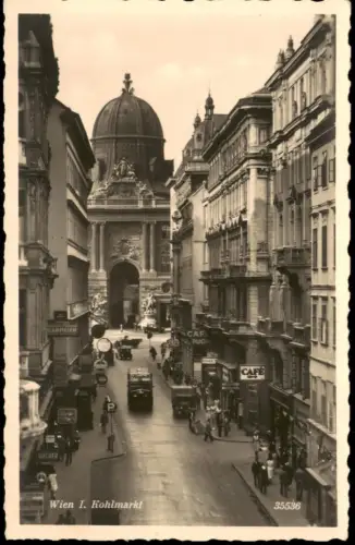 Ansichtskarte Wien Kohlmarkt mit Blick auf den Michaelertrakt der Hofburg 1935