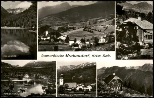 Krakaudorf Mehrbildkarte Krakaudorf mit Etrachsee Schoberhütte Grazerhütte 1957
