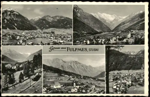 Ansichtskarte Fulpmes Mehrbildkarte mit Ortsansichten und Gebirgsbahn 1960