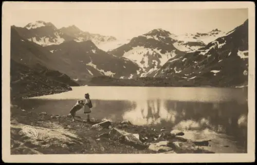 Ansichtskarte Kühtai Finstertaler See mit Bergen 1930