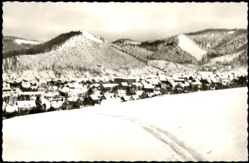 Bad Lauterberg im Harz Winterliche Ortsansicht mit Bergen im Schnee 1965