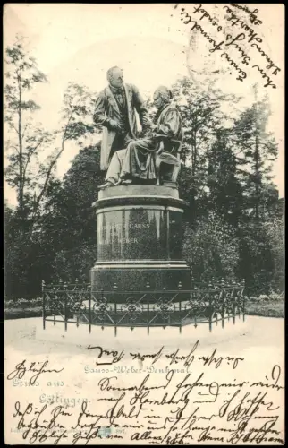 Ansichtskarte Göttingen Gauss-Weber-Denkmal 1897