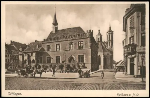 Ansichtskarte Göttingen Altes Rathaus von Nordosten 1915