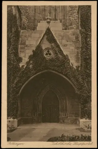 Ansichtskarte Göttingen Hauptportal der Jakobikirche 1930