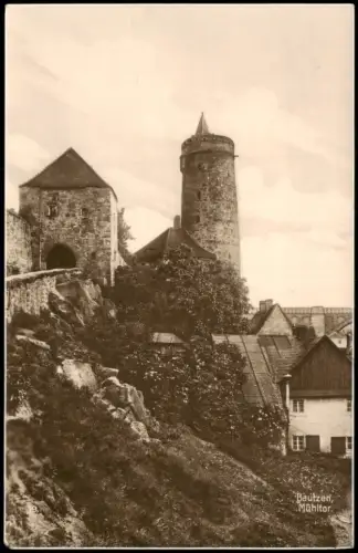 Ansichtskarte Bautzen Budyšin Mühltor mit Stadtmauer 1927  gelaufen INNSBRUCK