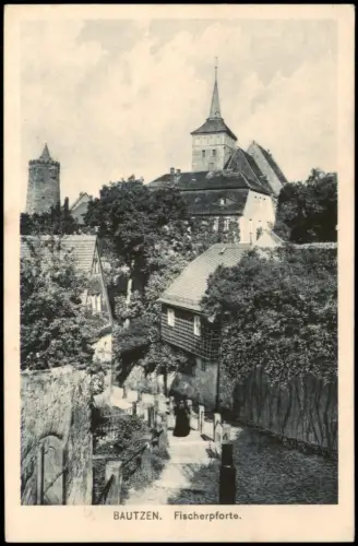 Bautzen Budyšin Stadtteilansicht Partie an der Fischerpforte 1910
