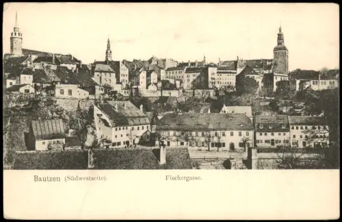 Ansichtskarte Bautzen Budyšin Panorama-Ansicht Bautzen (Südwestseite) 1900