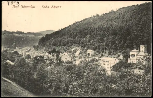 Ansichtskarte Bad Schandau Panorama-Ansicht, Orts-Teilansicht 1917