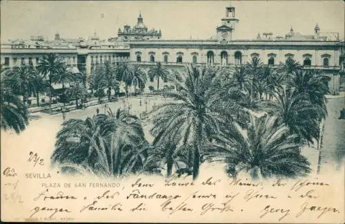 Postale Sevilla Plaza de san Fernando 1903