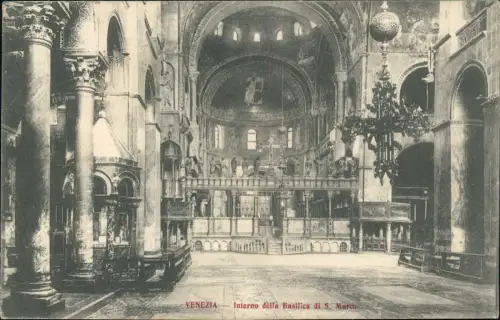 Cartolina Venedig Venezia Interno della Basilica di S. Marco 1913