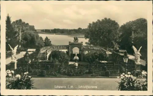 Ansichtskarte Schwerin Schweriner Schloss Schloßterrasse 1942