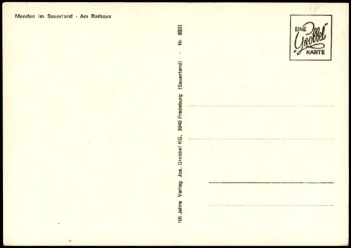 Ansichtskarte Menden (Sauerland) Partie am Rathaus 1972