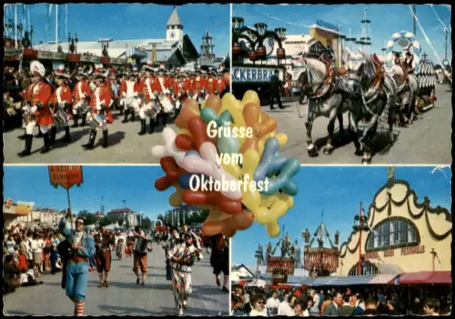 München MB Grüsse Oktoberfest Kapelle, Festhalle Festzelt 1970