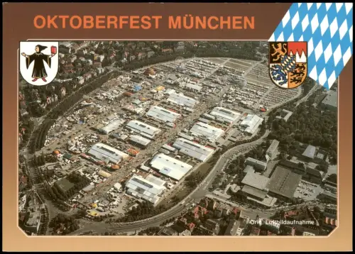 München Oktoberfest v. Flugzeug aus, Orig. Luftbildaufnahme der Wies`n 1980
