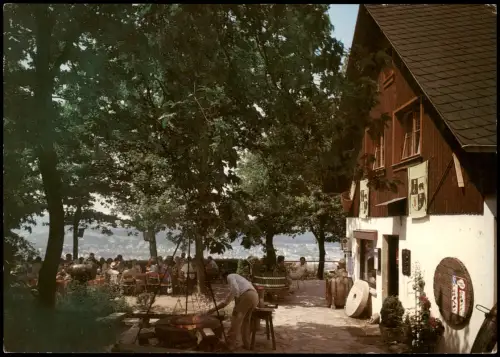 Bernkastel-Kues Postkarte Moselwein-Schenke Eiserne Weinkarte Außensitz 1975