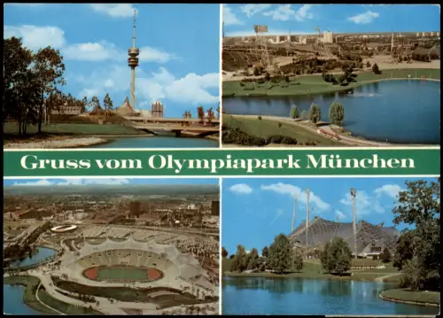 Milbertshofen-München Gruss vom Olympiapark München (Mehrbildkarte) 1992