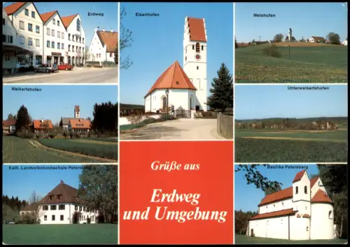Erdweg MB mit Eisenhofen, Weishofen, Walkertshofen, Unterweikertshofen 1980