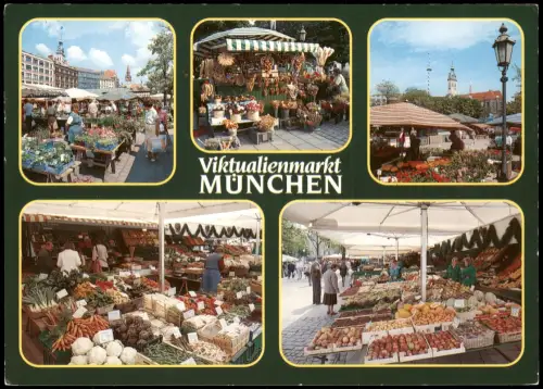 München Viktualienmarkt Verkaufsstände Marktstände (Mehrbild-AK) 1980