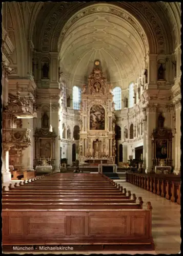 Ansichtskarte München St. Michaelskirche Innenansicht 1965