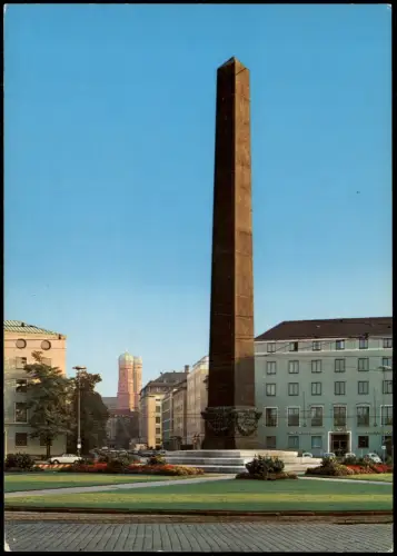 Ansichtskarte München Karolinen-Platz mit Obelisk Caroline Square 1965