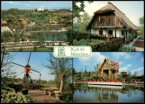 München Gartenbau-Ausstellung   Holländische Windmühle Thailändische Sala 1983