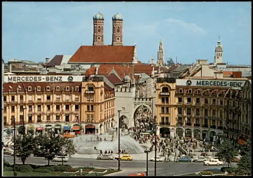 Ansichtskarte München Karlsplatz, belebt 1978