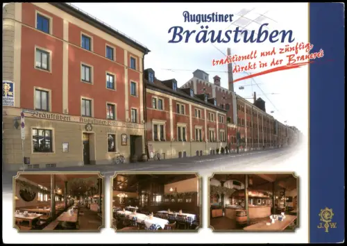 München Augustiner Bräustuben Mehrbildkarte mit Innenansichten 2010