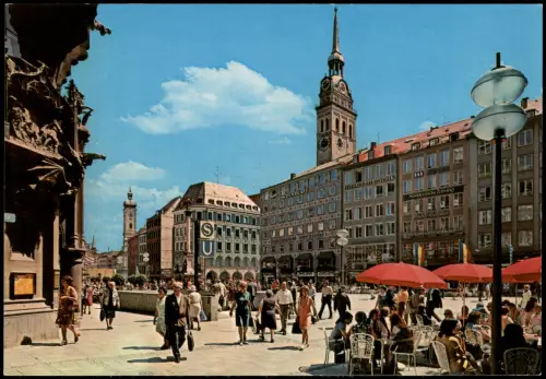 Ansichtskarte München Marienplatz mit "Altem Peter" 1973